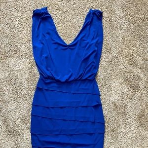 Cache Size 2 Royal Blue Drape Dress